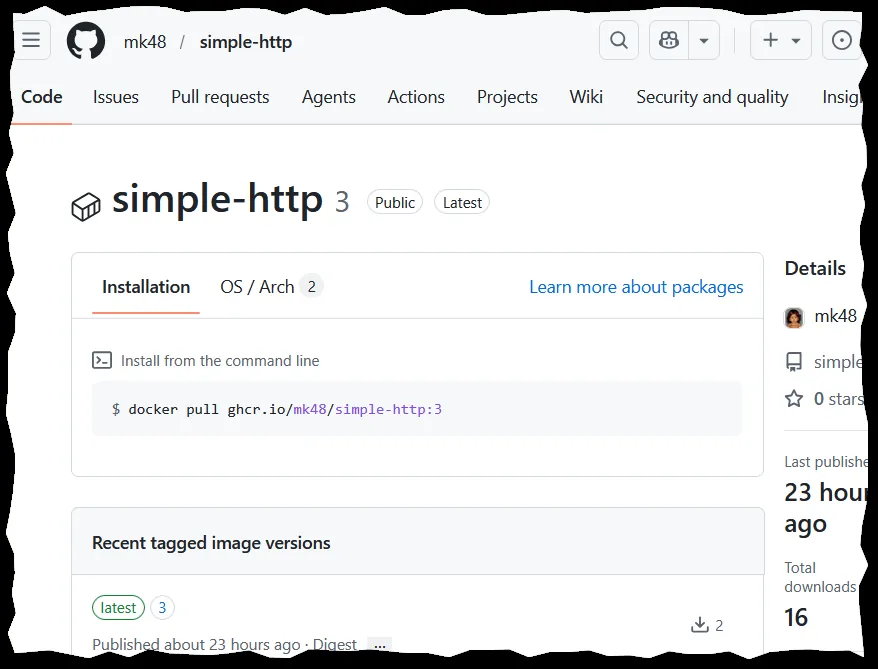 Docker image published to GHCR